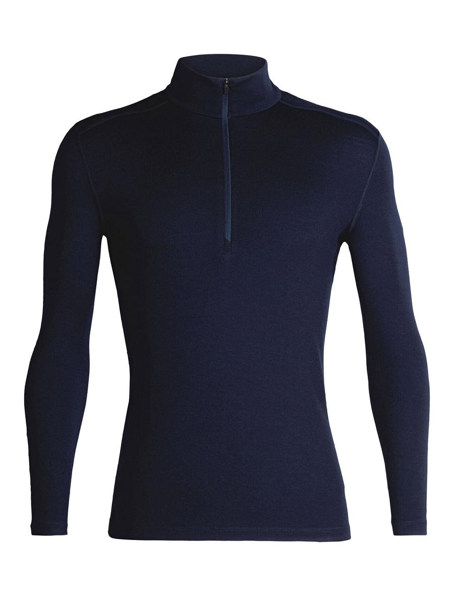 Midnight Navy Men's Icebreaker Merino 260 Tech Long Sleeve Half Zip Thermal Top Base Layers | USA 1385OKIR